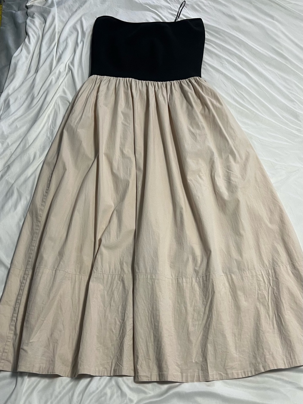 Strapless Black and Cream Maxi Skirt